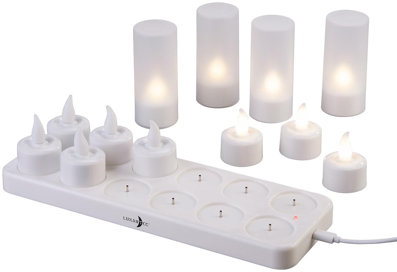 Lunartec Licht-Dekoration Akku-LED-Teelichter 24er-Set warmweiß