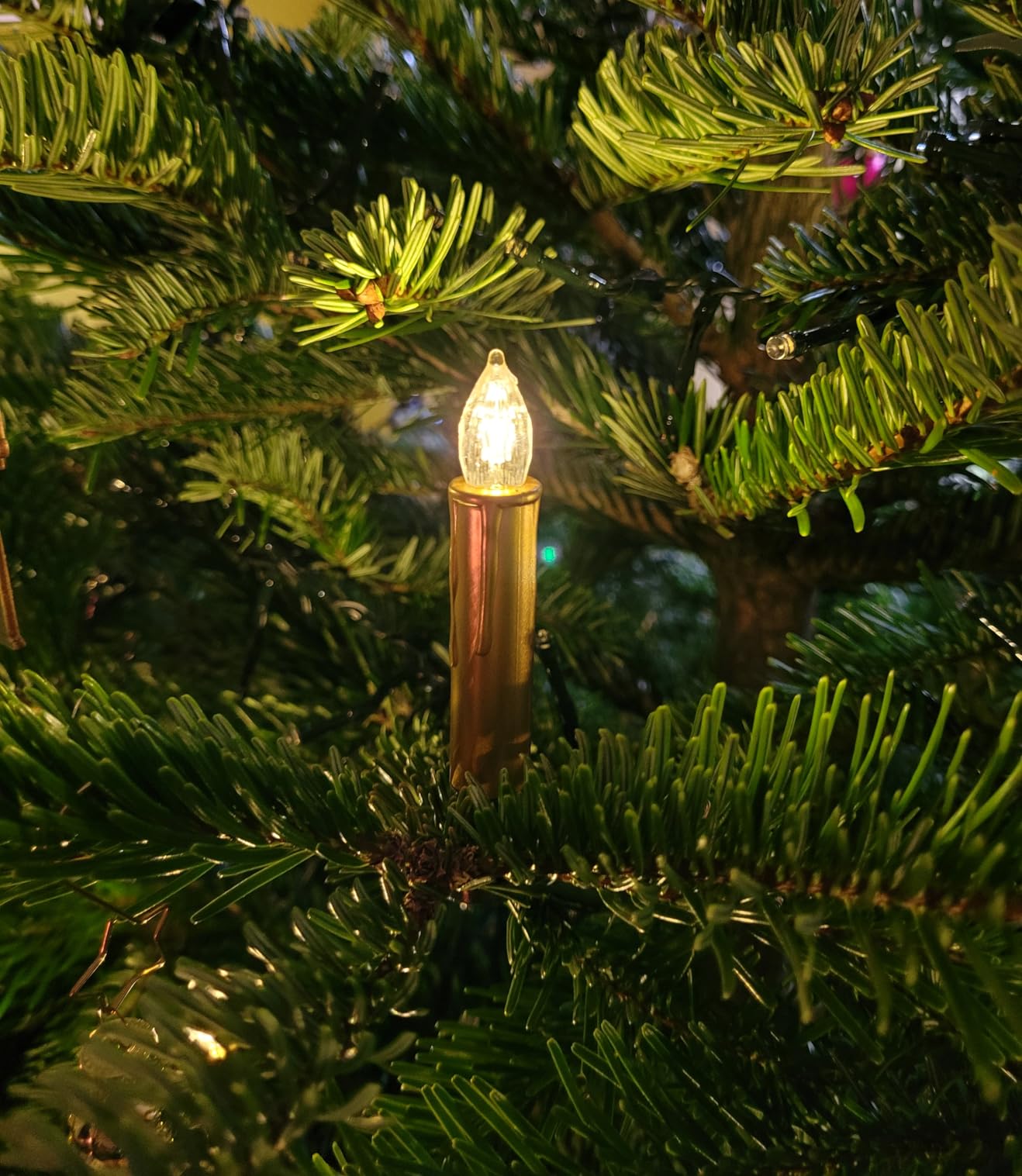 Lunartec Licht-Dekoration 20er LED-Christbaumkerzen gold mit Timer