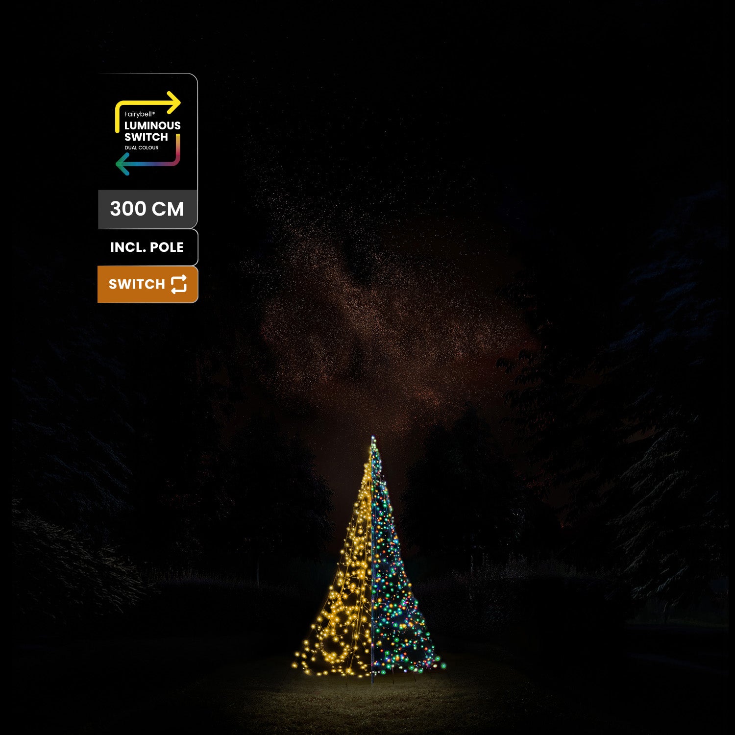 Fairybell Premium 3 m Weihnachtsbaum Luminous Switch 576 LED