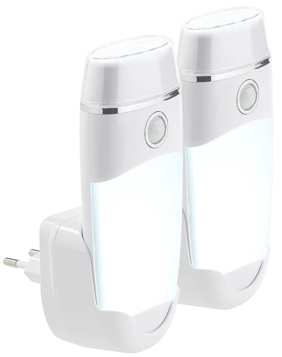 Lunartec Taschenlampen Notlicht 2er Set mit Akku Bewegungsmelder