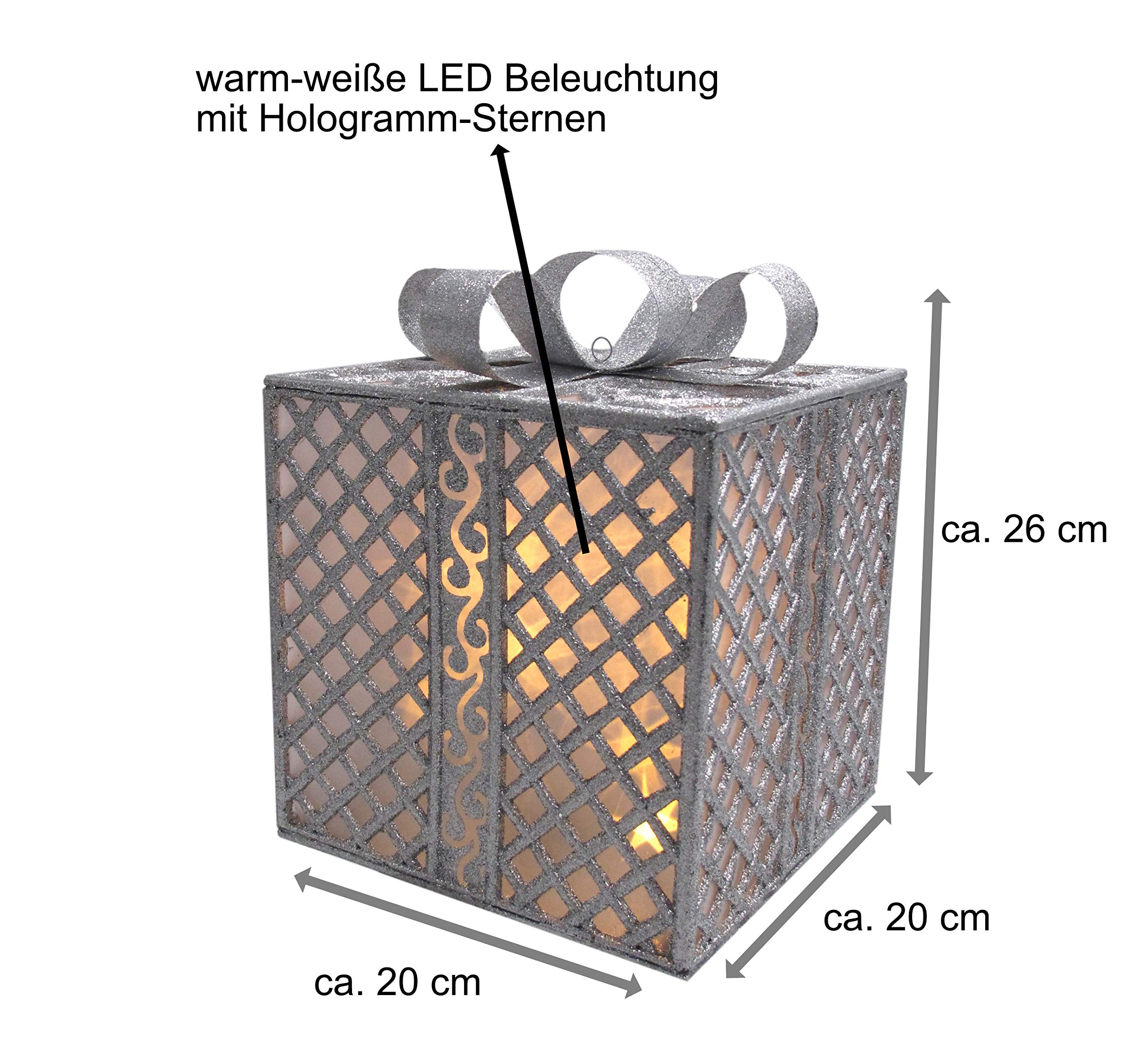 Bonetti Geschenk LED Dekoleuchte silber 25 LEDs Timer