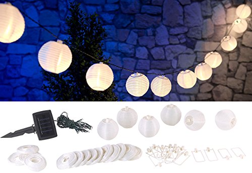 Lunartec Licht-Dekoration Solar-Lampionkette warmweiß 20er 5,8m