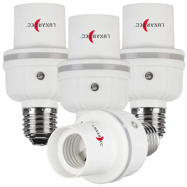 Lunartec Leuchtmittel Lampenadapter E27 4er-Pack Sensor