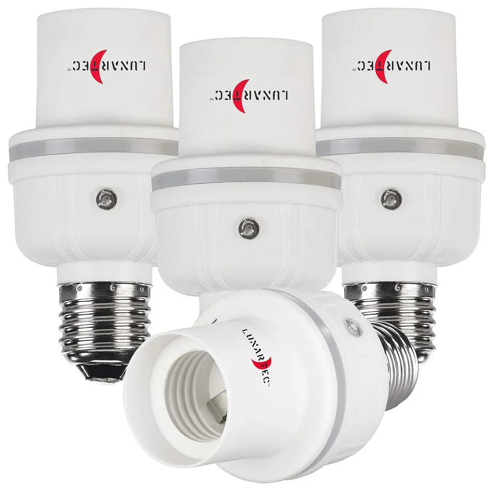 Lunartec Leuchtmittel Lampenadapter E27 4er-Pack Sensor