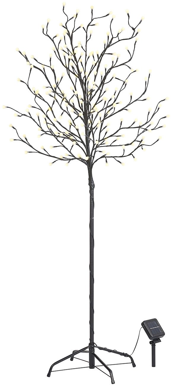 Lunartec Licht-Dekoration Solar-Lichterbaum 150cm 2er-Set weiß