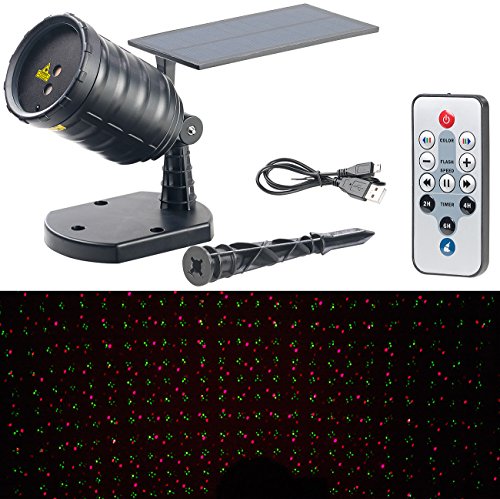 Lunartec Licht-Dekoration Solar-Laser-Projektor rot-grün Timer