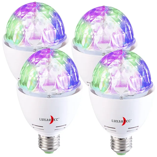 Lunartec Leuchtmittel Partylicht Disco-LED 4er-Set E27 RGB