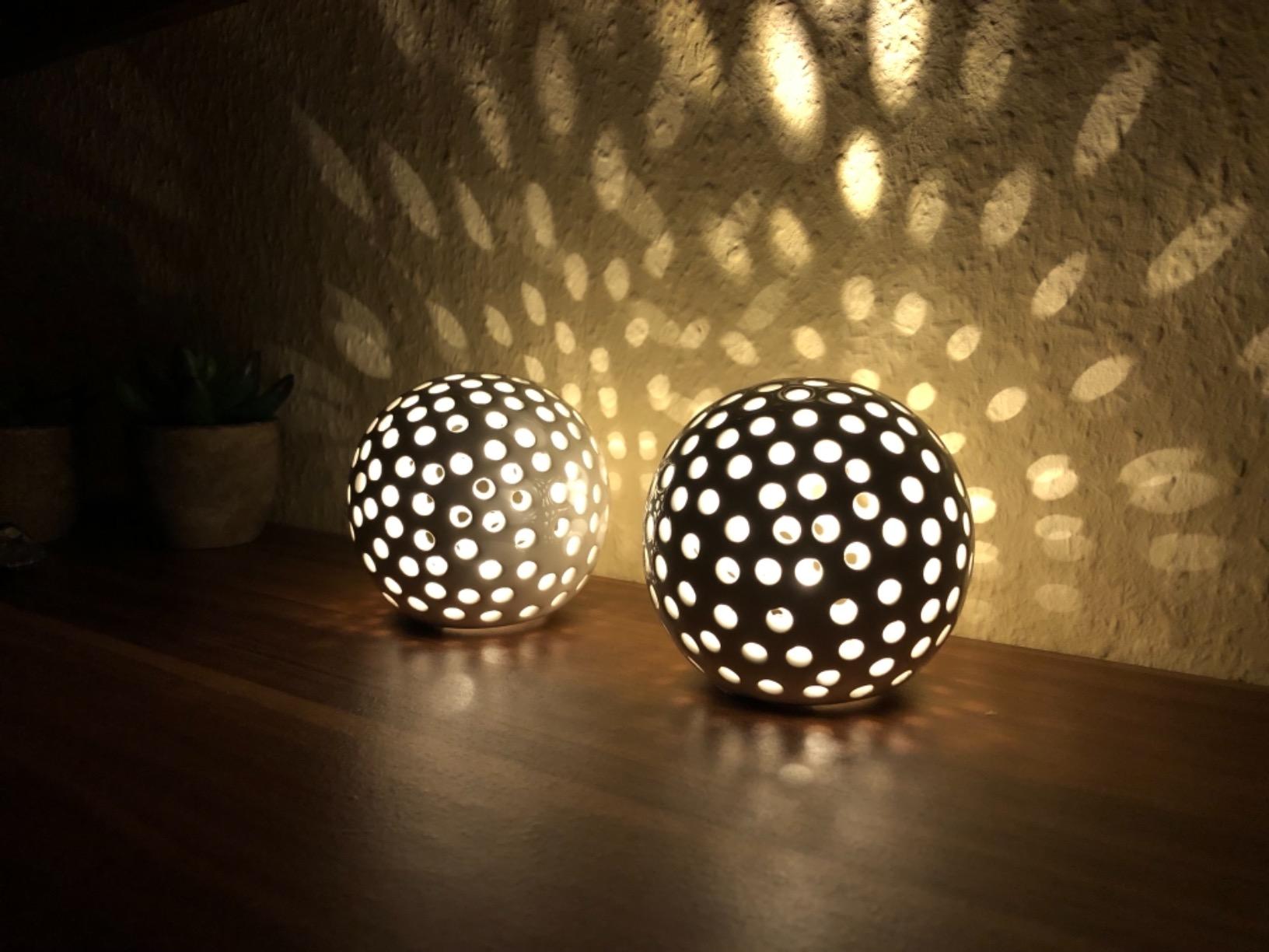 Lunartec LED-Kugellampen 2er-Set Keramik warmweiß batteriebetrieben