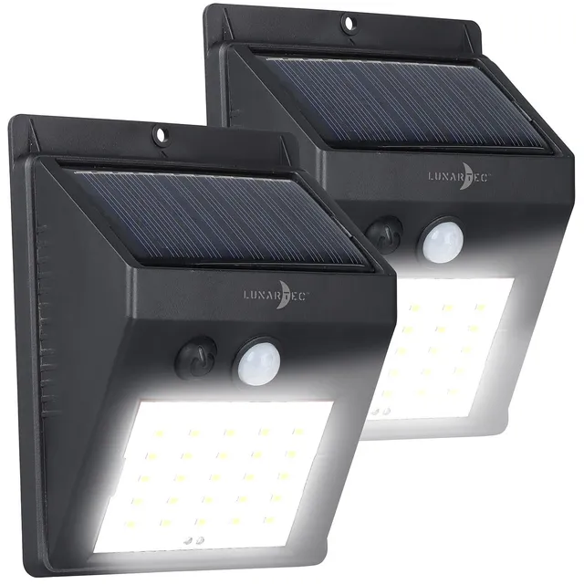 Lunartec Außenbeleuchtung WL-100.solar Wandleuchte 2er-Set Bewegungsmelder