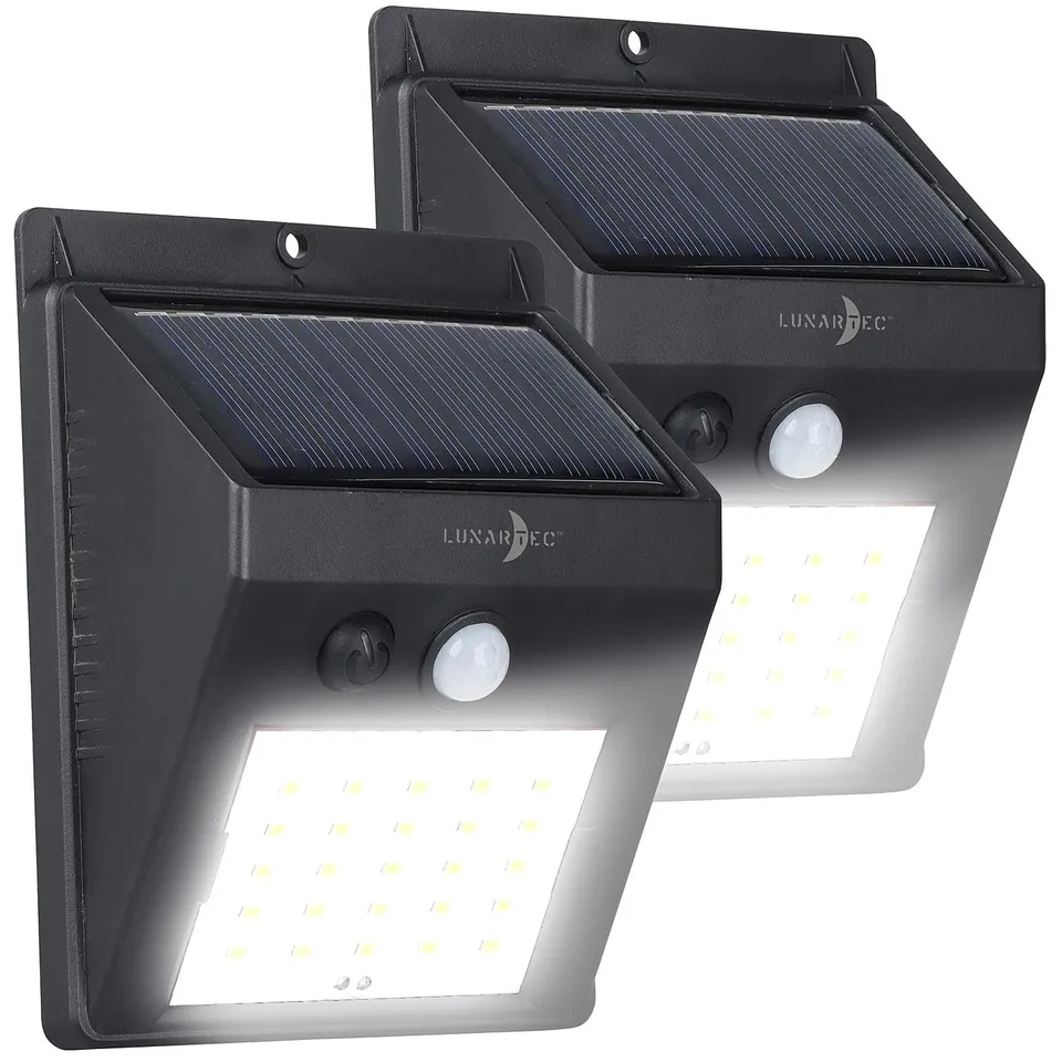 Lunartec Außenbeleuchtung WL-100.solar Wandleuchte 2er-Set Bewegungsmelder