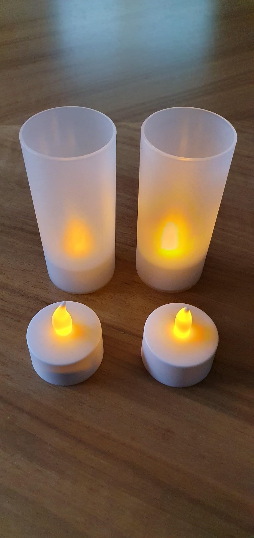 Lunartec Licht-Dekoration LED-Teelichter 12er-Set Akku Glas