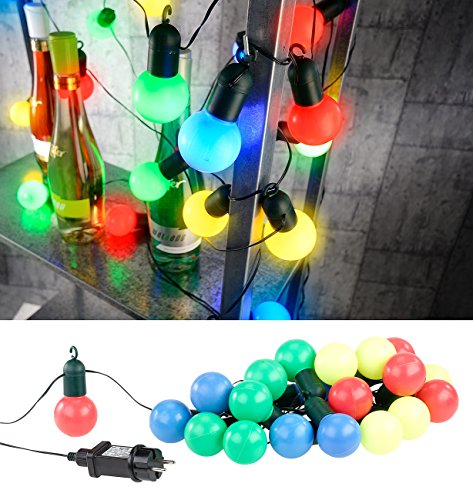 Lunartec Disco-Lichterkette LED 20er bunt 9,75m IP44