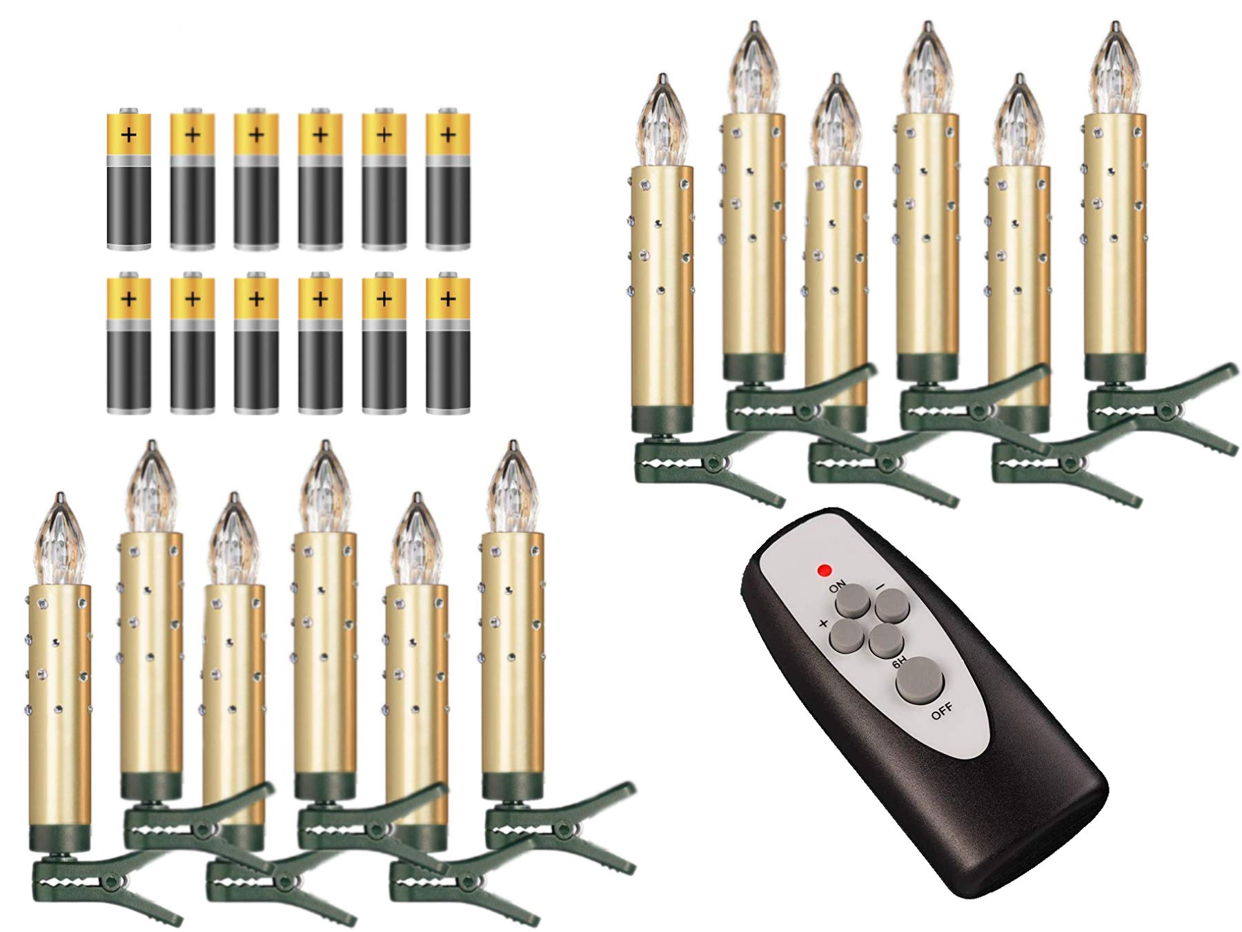 Bonetti Wireless Christmas Candles Baumkerzen gold 12er-Set LED