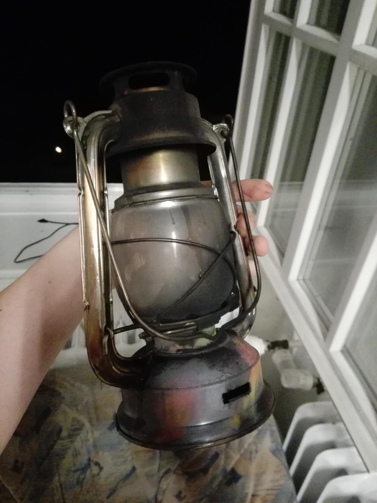 Lunartec Sturmlampe LED-Laterne Akku bronze warmweiß