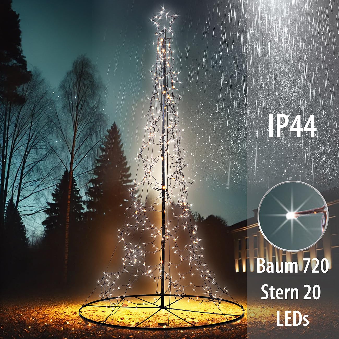 Lunartec Licht-Dekoration LED-Metall-Tannenbaum 250cm 740 LEDs