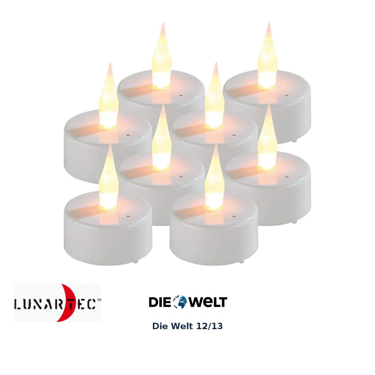 Lunartec Licht-Dekoration LED-Teelichter 8er-Set flackernd