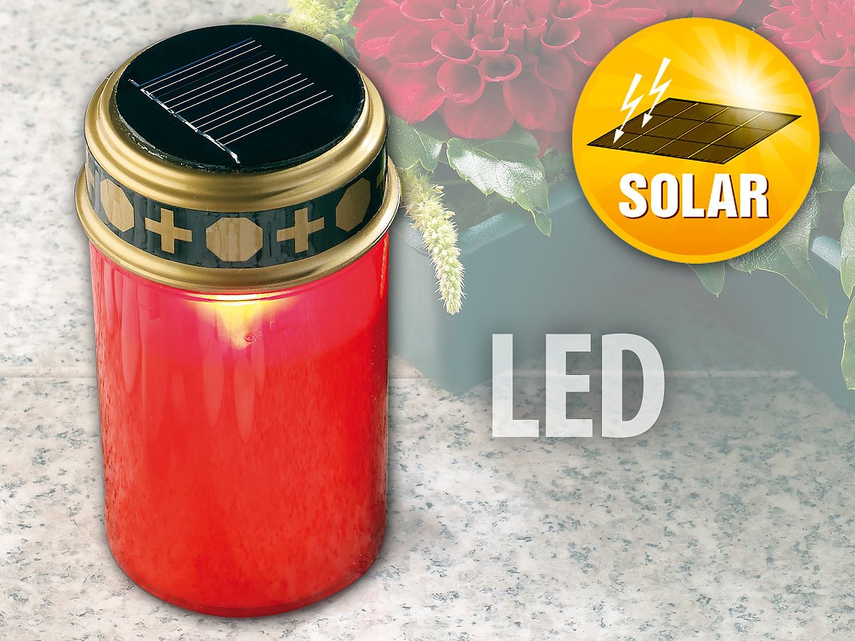 Lunartec Solar-Grablicht LED rot flackernd 4er-Set