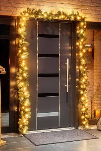 Bonetti LED Lichterketten Tannengirlande 5 m 80 LEDs warm-weiß