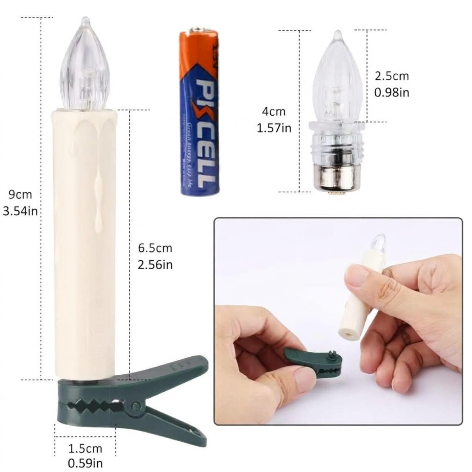 Koopower Candle Lights LED-Kerzen warmweiß 30er-Set mit Timer Batterie