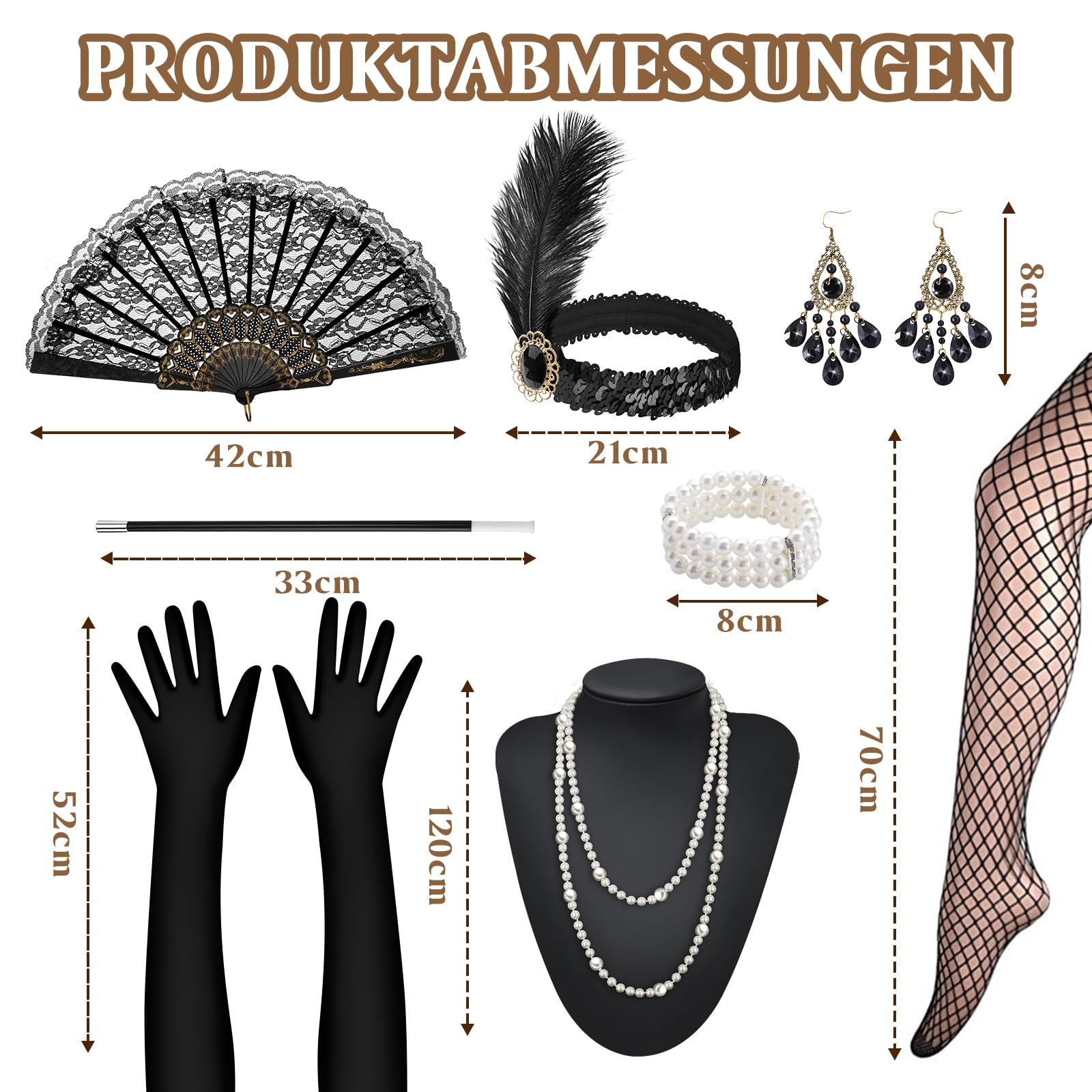 WEARXI 20er Jahre Kostüm Damen Gatsby Kleid M Charleston
