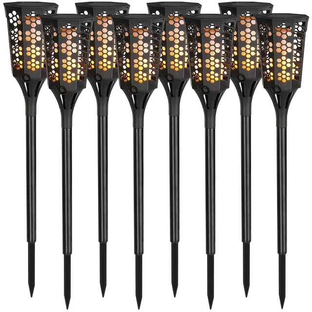 Lunartec Außenbeleuchtung Solar-Gartenfackeln 8er-Set 78 cm