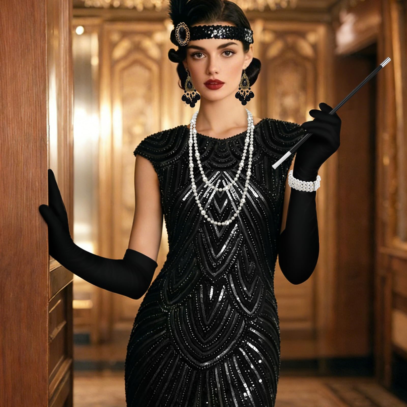 WEARXI 20er Jahre Kostüm Damen Gatsby Kleid M Charleston