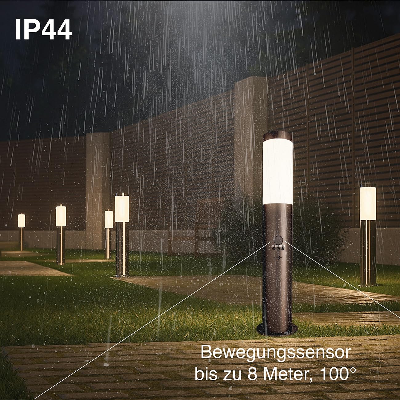 Lunartec Innenbeleuchtung 2er-Set Standleuchte WLAN Bewegungsmelder