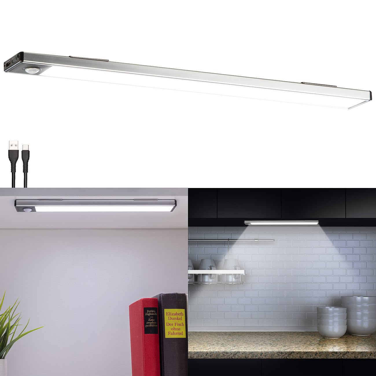 Lunartec Innenbeleuchtung LED-Lichtleiste 33cm tageslichtweiß