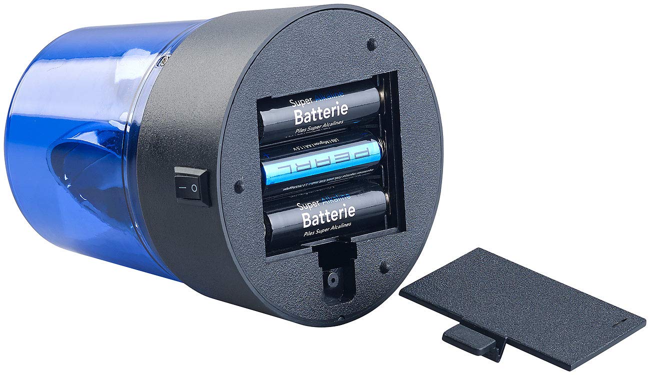 Lunartec Licht-Dekoration Rundumleuchte 2er Blaulicht Batterie