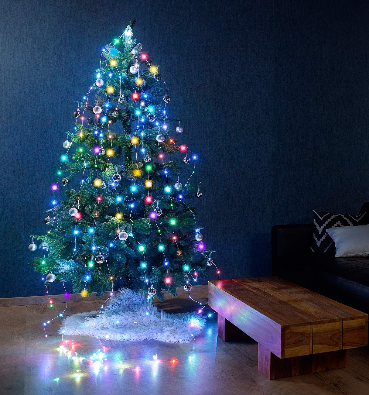 Lunartec Christbaum-Überwurf-Lichterkette 320 LEDs bunt