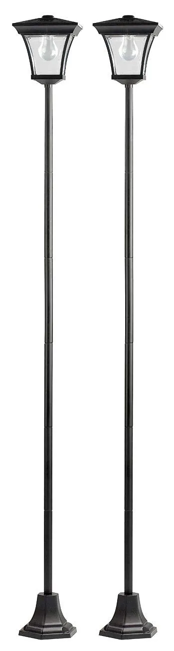 Lunartec Außenbeleuchtung Solar-Gartenleuchte 200cm 2er-Set