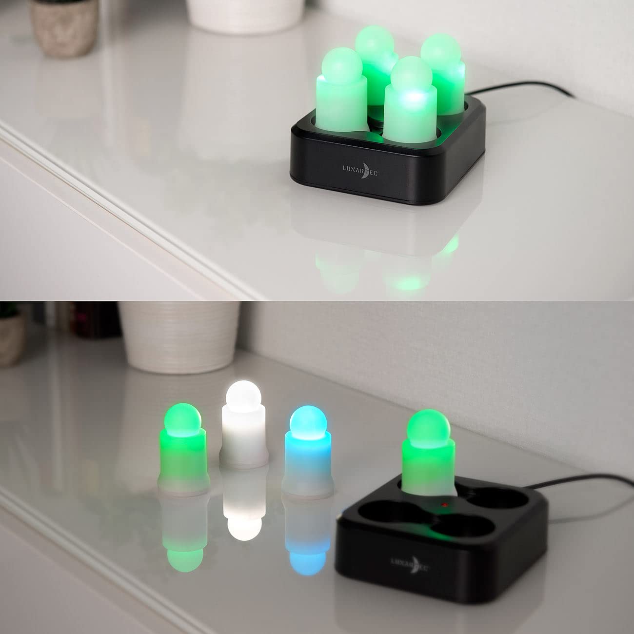 Lunartec Licht-Dekoration LEDK-4 LED-Kerzen 8er-Set RGBWW Akku