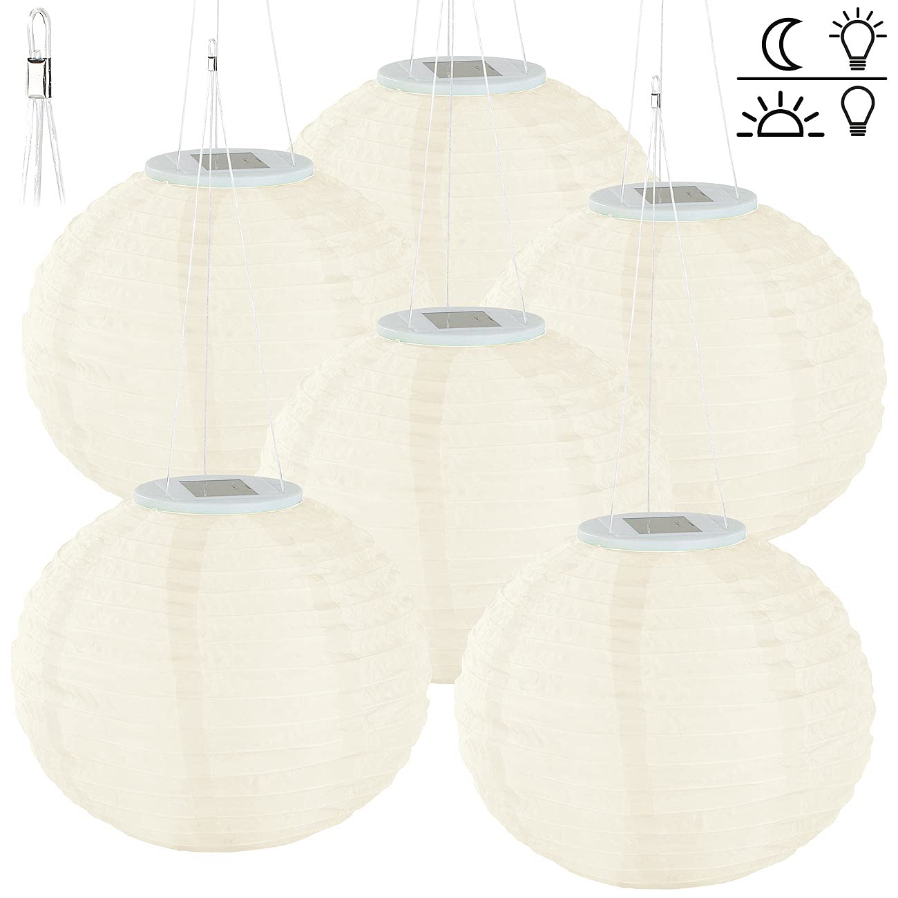 Lunartec Licht-Dekoration Solar-Lampions 12er warmweiß 30cm