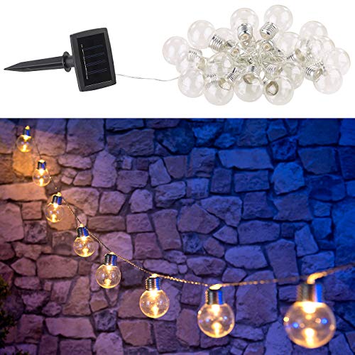 Lunartec Licht-Dekoration Solar-Lichterkette 20 LEDs warmweiß