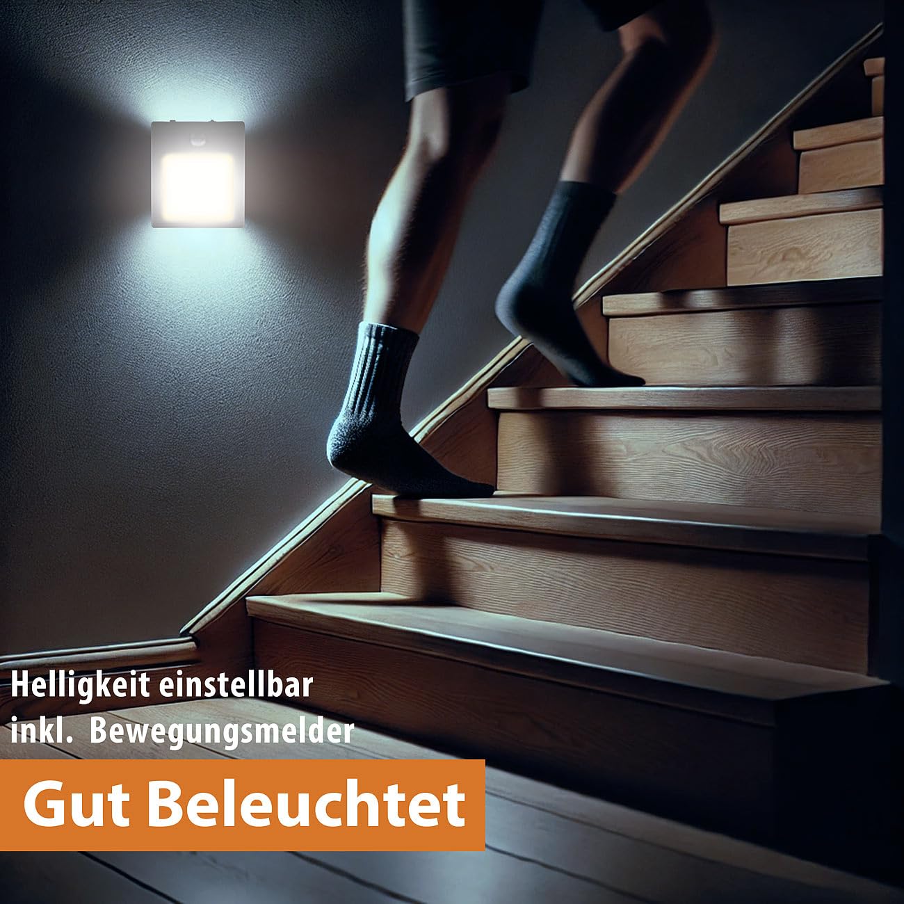 Lunartec Innenbeleuchtung Steckdosen-Nachtlicht warmweiß 8er-Set