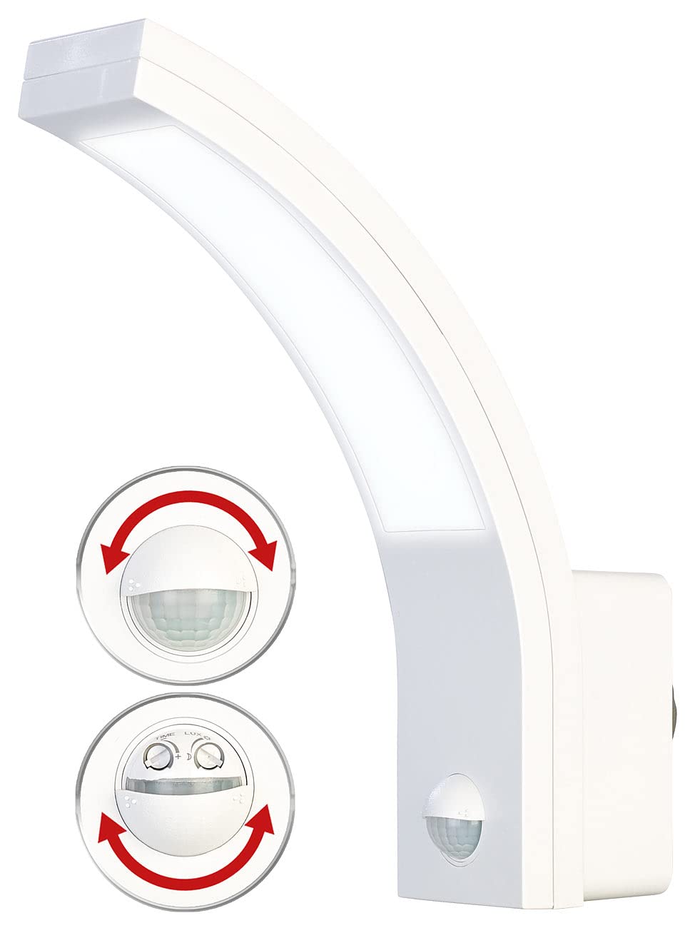 Lunartec Außenbeleuchtung LED-Wandleuchte 1100 lm weiß Sensor