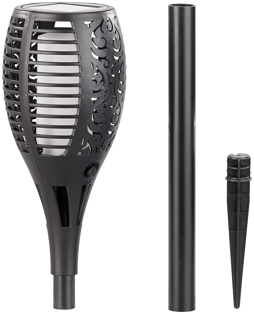 Lunartec Außenbeleuchtung Solar-Gartenfackel 58cm 4er-Set