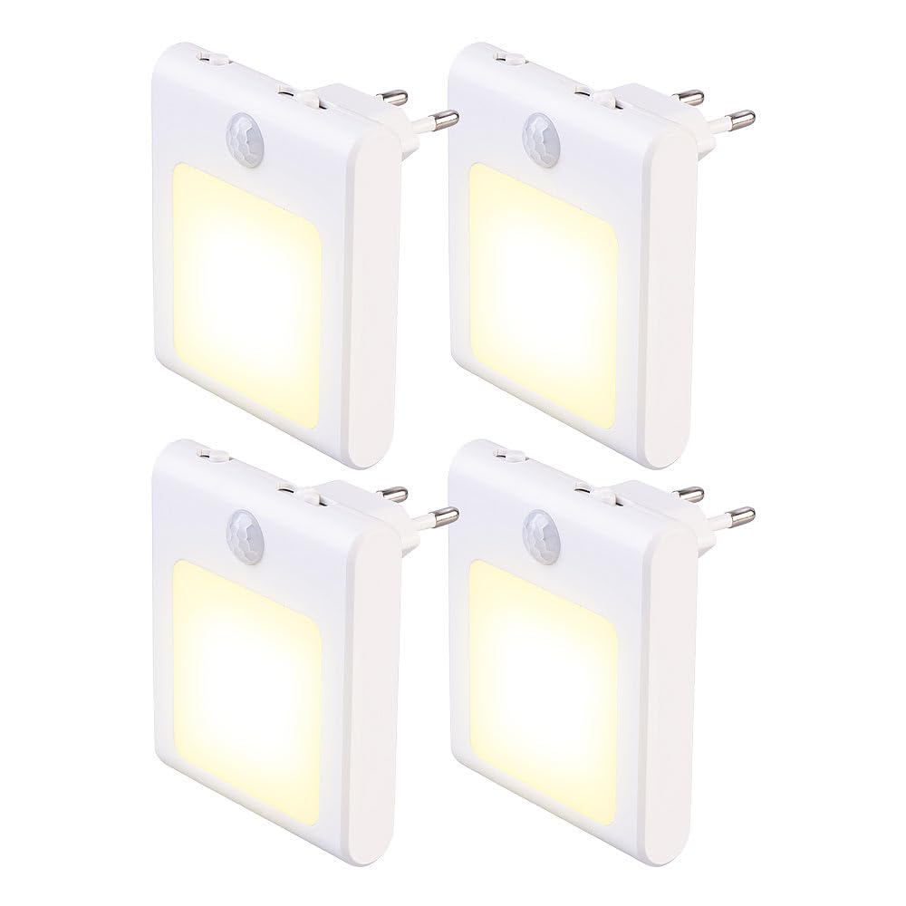 Lunartec Innenbeleuchtung LED-Nachtlicht Steckdose 4er-Set dimmbar
