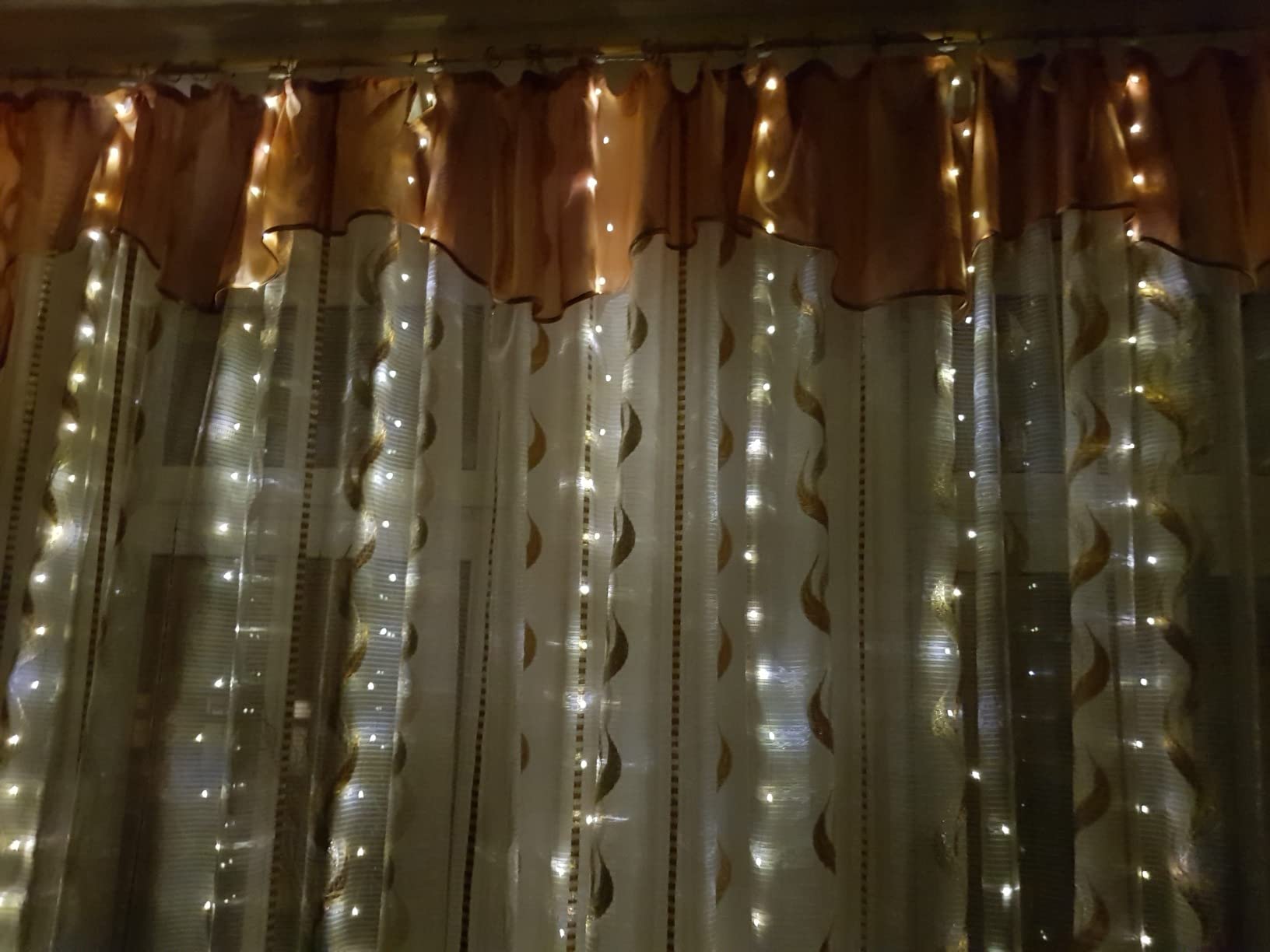 Lunartec Licht-Dekoration LED Lichtervorhang 3x3m warmweiß 300 LED