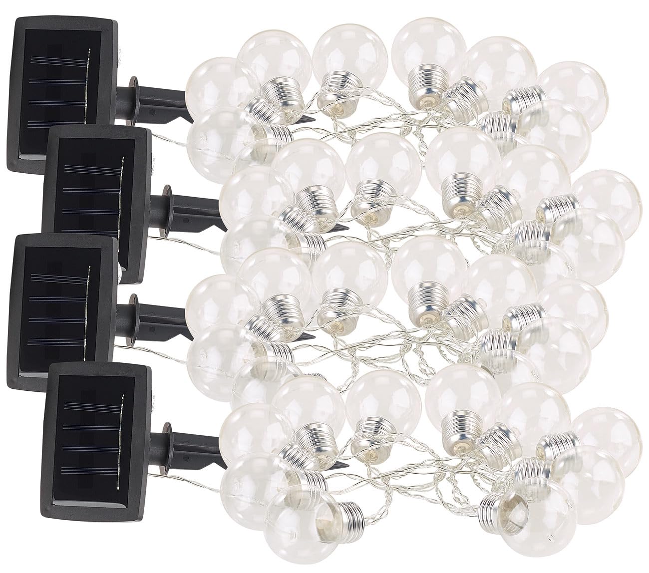 Lunartec Licht-Dekoration Solar-Lichterkette 3,8m 4er-Set warmweiß