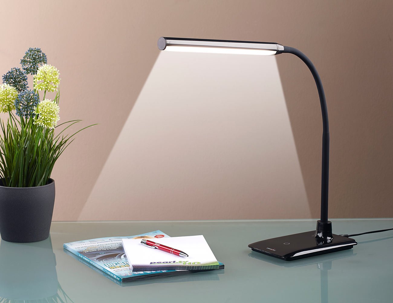 Lunartec Innenbeleuchtung LED-Schreibtischlampe 6W schwarz dimmbar