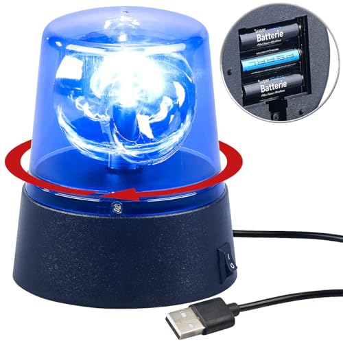 Lunartec LED-Partyleuchte 360° Blaulicht USB- und Batteriebetrieb