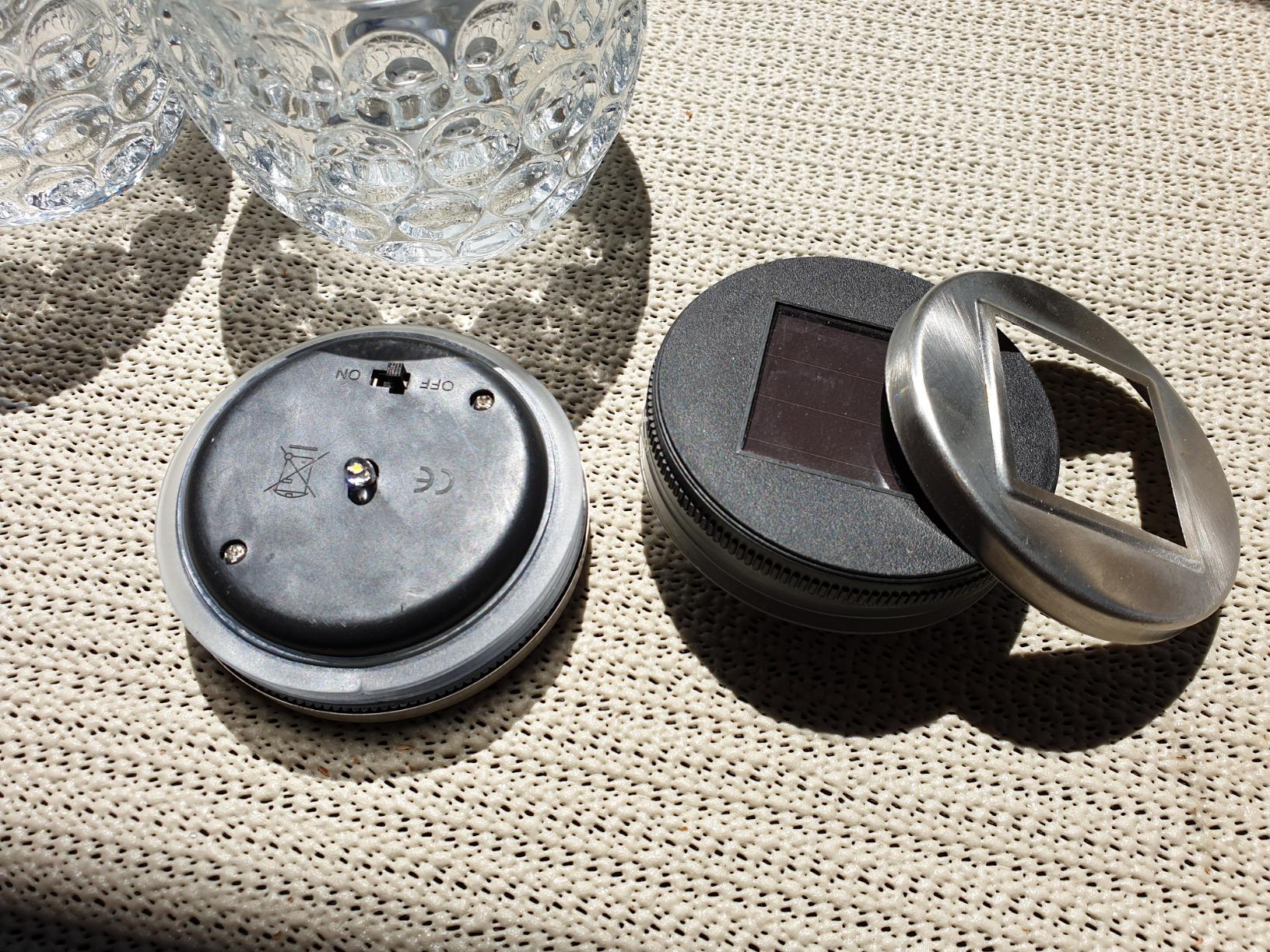 Lunartec Solarleuchte Glas warmweiss IP44 2er-Set 10cm
