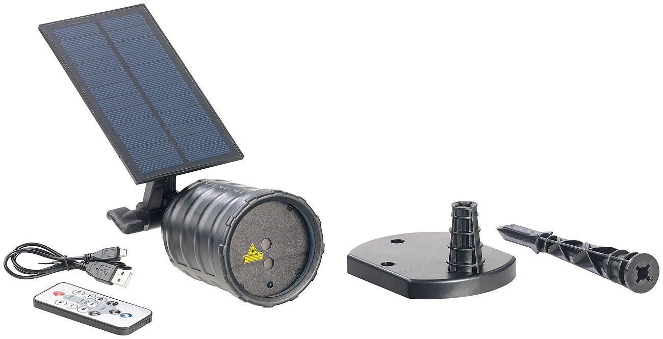 Lunartec Licht-Dekoration Solar-Laser-Projektor rot-grün Timer