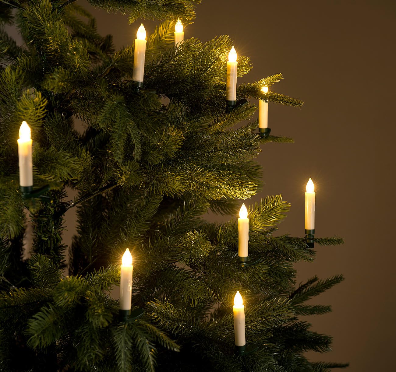 Lunartec LED Weihnachtsbaum-Kerzen 30er-Set weiß Timer