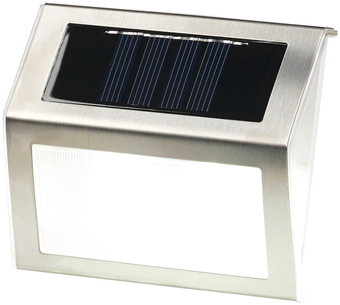 Lunartec Außenbeleuchtung Solar-Wandleuchte 8er-Set Edelstahl