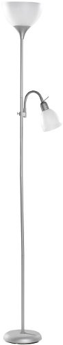 Lunartec Außenbeleuchtung Deckenfluter E27/E14 Stehleuchte Silber-Weiß