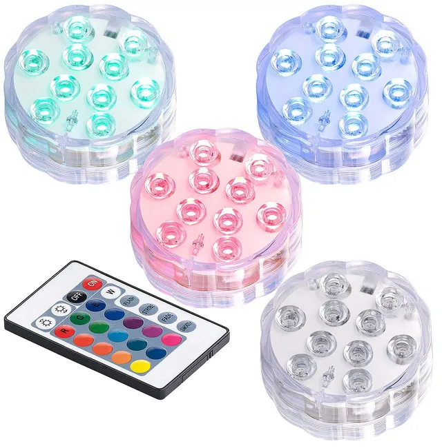 Lunartec Außenbeleuchtung Unterwasserlicht RGB 4er-Set IP68