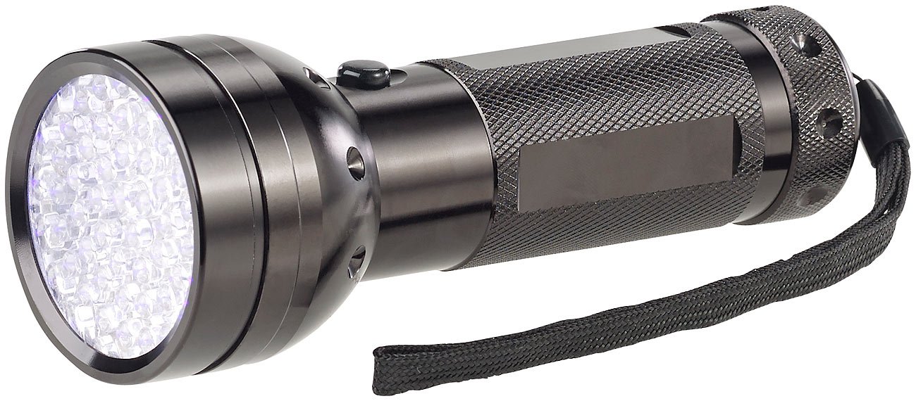 Lunartec UV-Taschenlampe 51 LEDs Geldscheinprüfer Batterie