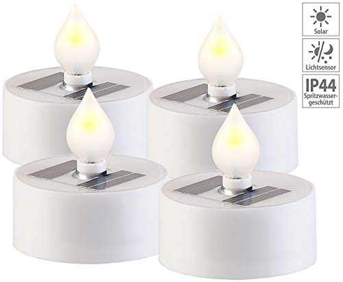 Lunartec Licht-Dekoration Solar-Teelichter 4er-Set weiß IP44